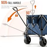 Overmont 300L Folding Festival Wagon Cart All Terrain Wide Wheels view 5