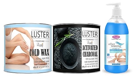 Luster Cold Wax Activated Charcoal Hair Removal Hot Wax After Waxing Soothing Gel Instant Skin Relaxing Formula Pack Of 3 600g Each Amazon In Health Personal Care luster cold wax activated charcoal hair removal hot wax after waxing soothing gel instant skin relaxing formula pack of 3 600g each