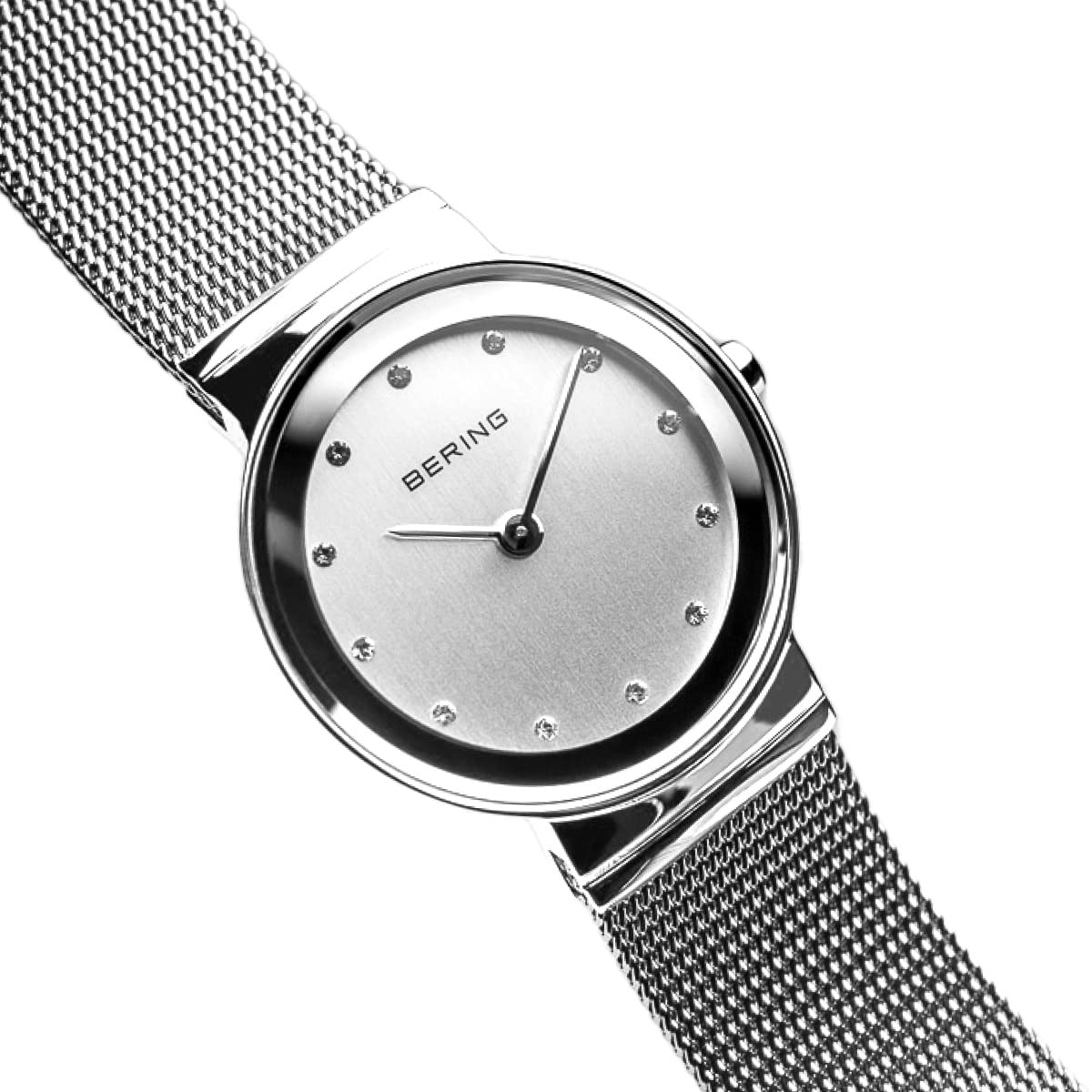BERING Women Analog Quartz Classic Collection Watch with stainless steel Strap and Sapphire Crystal 10126-000, Silver, 26
