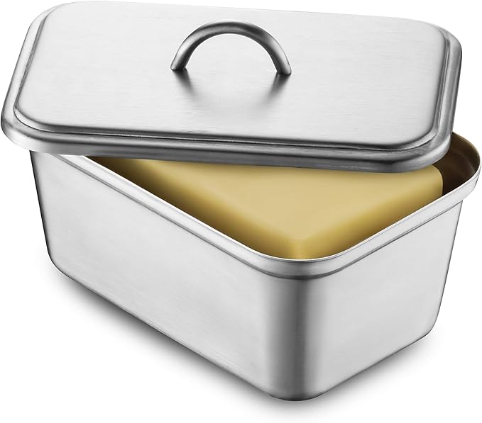 GOURMEX Large Butter Holder with Lid Fits One Pound of Butter Ideal