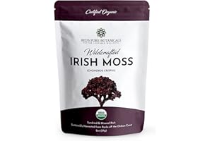 RED'S PURE BOTANICALS NATURE INSPIRED WELLNESS USDA Organic Irish Sea Moss – Wildcrafted Chondrus Crispus (Purple) – 100% Natural, Sustainably Harvested from Chile – Makes ~100oz of Sea Moss Gel – Nutrient-Rich Superfood – Red’s Pure Botanicals
