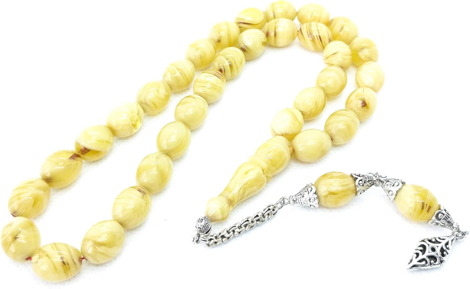 DunyaGems Türkische Bernstein-Gebetskette, Türkischer Bernstein, Tasbih