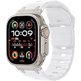 Sport Bands for Apple Watch Ultra 3 2 1 Band 49mm 46mm 45mm 44mm 42mm Women Men,Rugged Wide Silicone Waterproof Wristbands with Metal Adapter Strap for iWatch Series 11 10 9 8 7 6 5 4 SE 3 2,Ultra/3/2