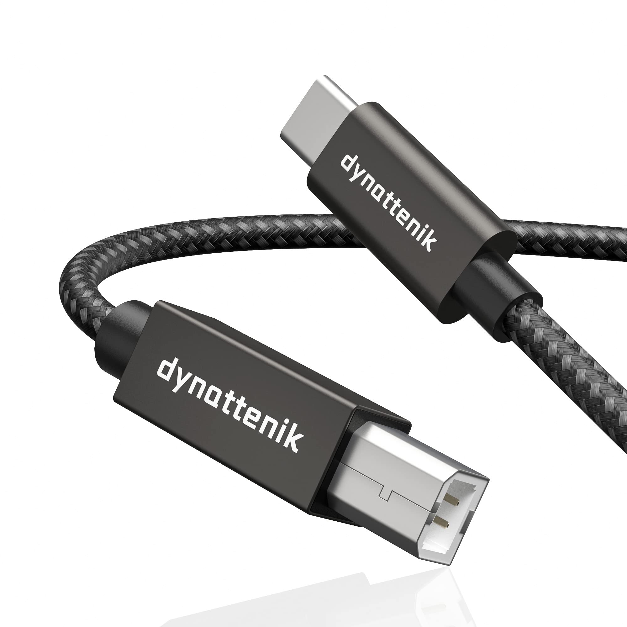 dynattenik TrackSync200 | 2.0m USB-C to B MIDI Cable for Updating A-B Cables, USB MIDI Controllers, Sequencers, DAWs | Compatible with PC, Mac, Linux, Chrome OS
