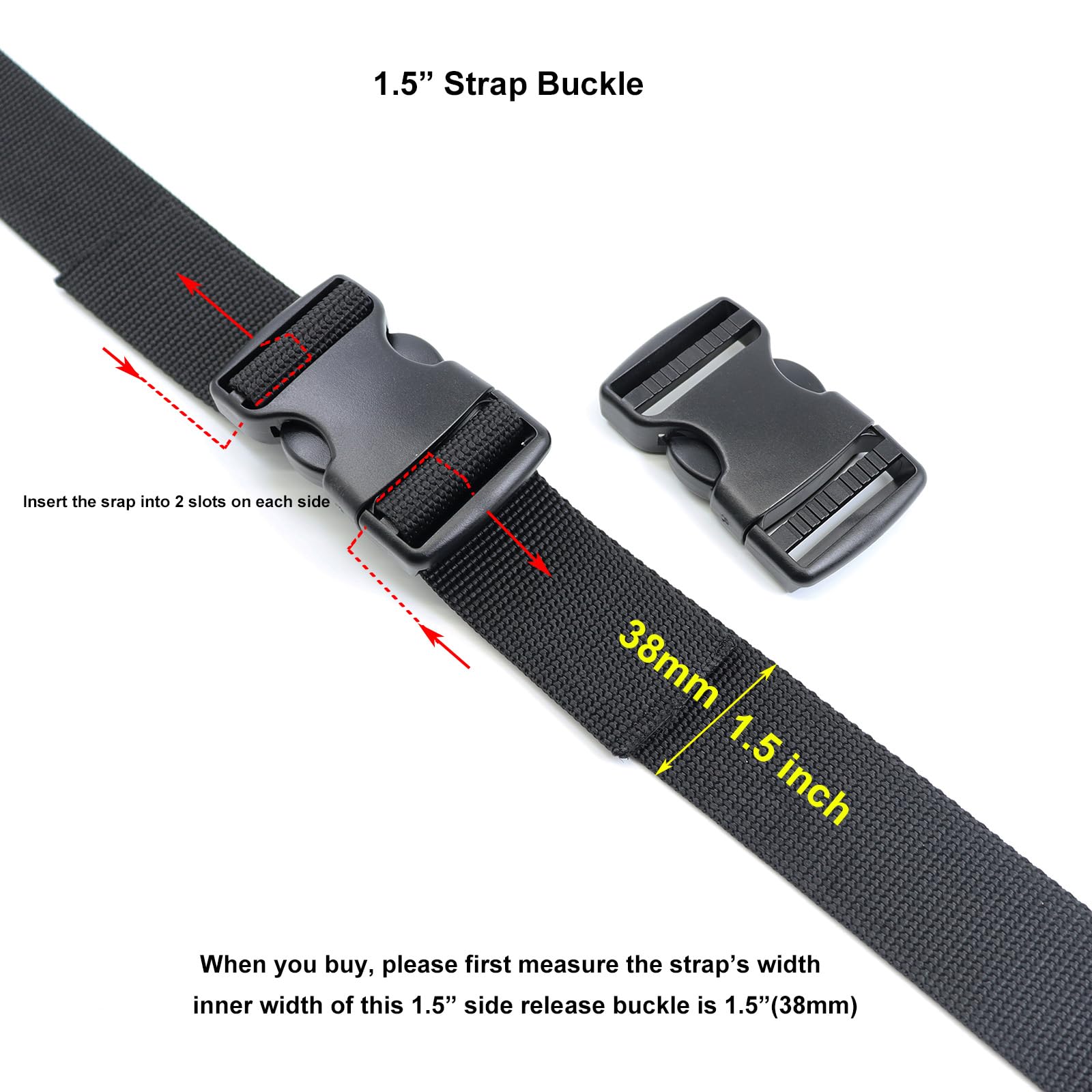 Quick Side Release Buckle, Heavy Duty Plastic Snap Buckle Clip Clasp Fasteners for Backpack Strap