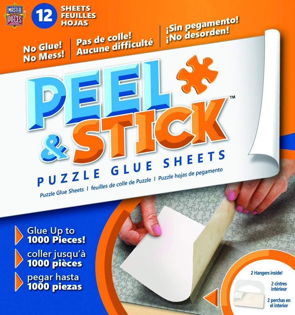 MasterPieces Accessories, 12 Permanent Adhesive Glue Sheets with Peel-Off-Backers: Toys & Games