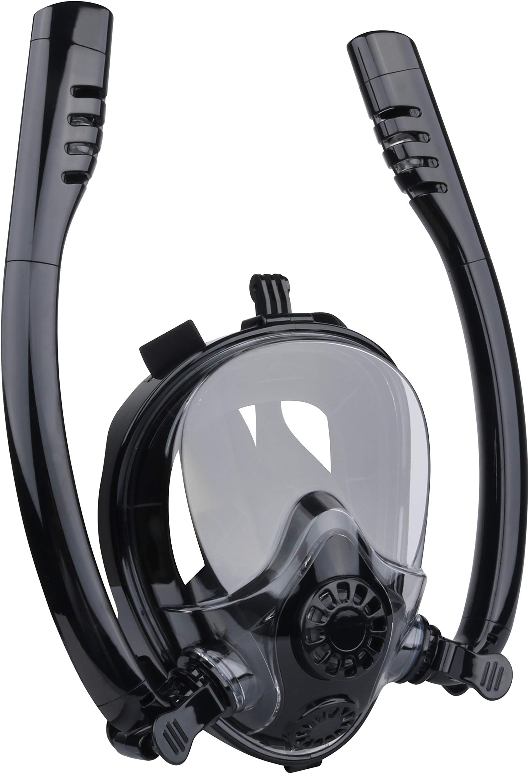 TWOBAS Snorkel Mask, Double Tube Breathing System, Breathing Natural & Safe, Anti Fog Support Backstroke, Set for Kids Adult