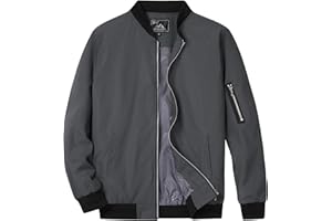 QLZ Men's Bomber Jackets Varsity Flight Jacket For Men Casual Lightweight Windbreaker Windproof Track Puffer Coat