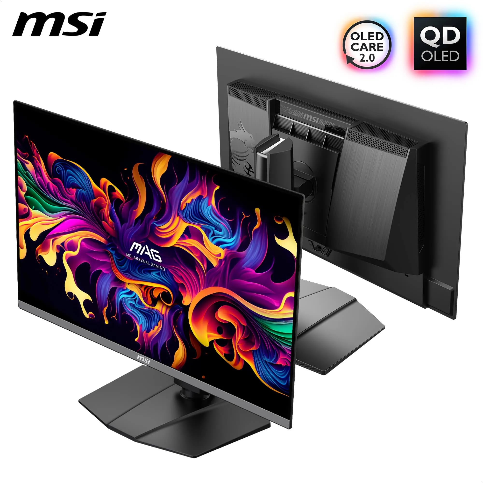 MSI MAG 272UP QD-OLED X24 27 Zoll 4K UHD Gaming Monitor, 3840x2160, Quantum Dot OLED Panel, 240Hz, 0.03ms, DisplayHDR True Black 400, AMD FreeSync Premium Pro, USB C (15W PD), Rahmenlos, schwarz 2