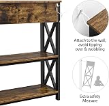 Yaheetech Industrial Console Table with Drawer 3-Tier Rustic Brown 100x29.5x81cm view 7
