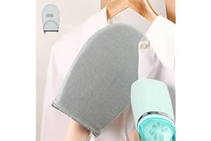 Lipaux Garment Steamer Ironing Glove, Waterproof Anti Steam Glove Heat Resistant Handheld Mitt with Finger Loop, Accessories for Clothes Steamers Protective Ironing Board Holder (Round)