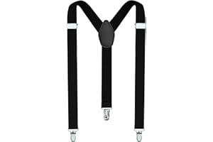 alsat Men's Suspender - Adjustable Y-Back Clip-On Suspenders for Men with Heavy Duty Strong Clips