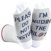 TSOTMO 2 Pairs Us Football Socks Please Do Not Disturb I’m Watching The B Socks Gift For Football Fans