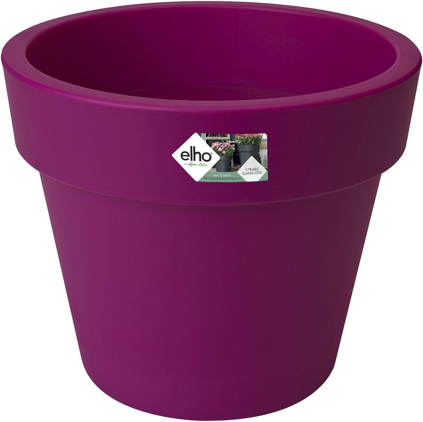 Elho Flower Pot Green Basics top Planter 23cm in Cherry red, 23x23x19 cm