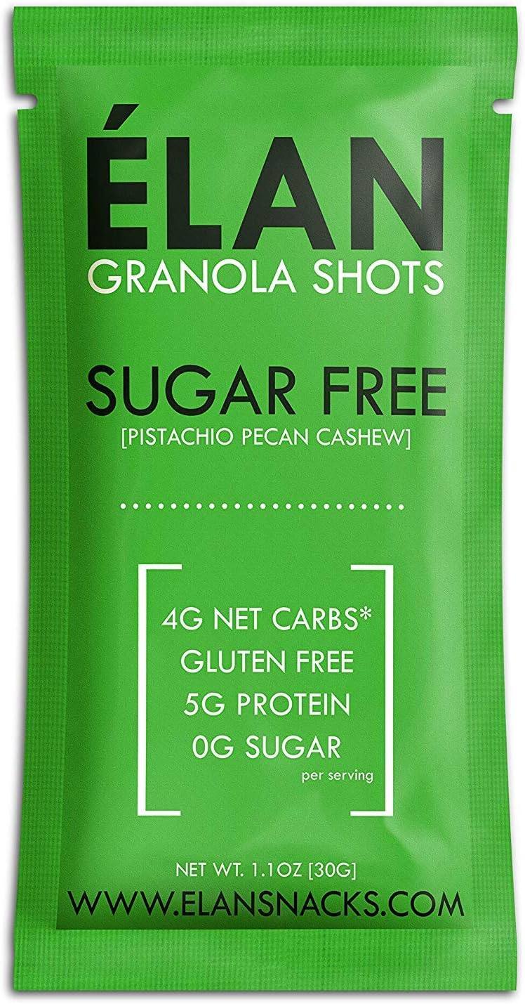 ELAN Diabetic Cinnamon Pecan Granola, 4g Net Carbs, Keto Oatmeal Snacks | Sugar Free Low Carb Muesli Cereal | No Artificial Ingredients or Sweeteners (Pecan Pistachio Cashew Oats, 10 Packets)