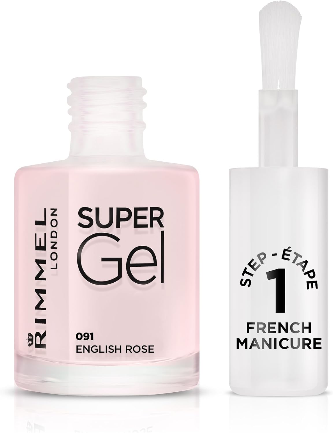 Rimmel London Super Gel French Manicure Nail Polish, 91 English Rose, 12 ml - Image 3