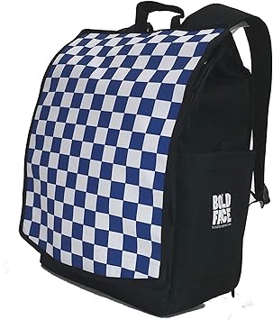blue checkered backpack
