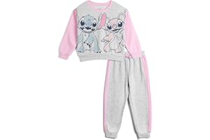 Disney Junior Girls Fleece Pullover Sweatshirt and Jogger Pants Outfit Set Toddler to Big Kid Sizes (2T - 14-16)