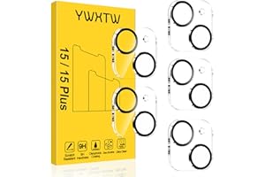 YWXTW [5 Pack Designed for iPhone 15 Camera Lens Protector, for iPhone 15 Plus Camera Lens Protector, Night Shooting Mode, Anti Scratch HD Clear 9H Hardness Tempered Glass