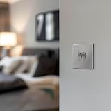 British General BG Electrical Double Wall Light Switch 2 Way Brushed Steel 20A view 6