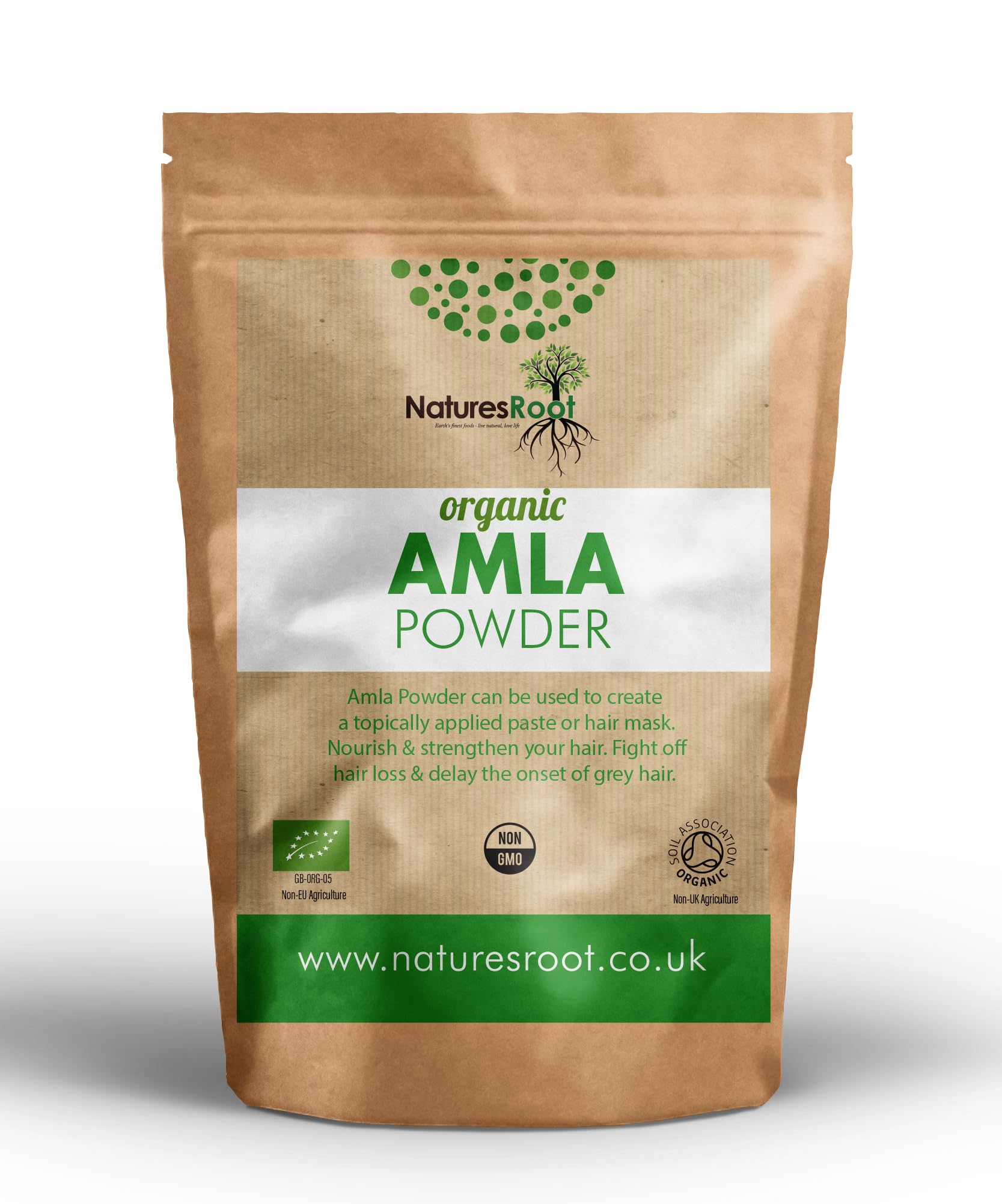 Nature’s Root Organic Amla Powder (Indian Gooseberry) 250g – Certified Organic Superfruit | Naturally Rich in Vitamin C | For Smoothies, Skin & Hair Care