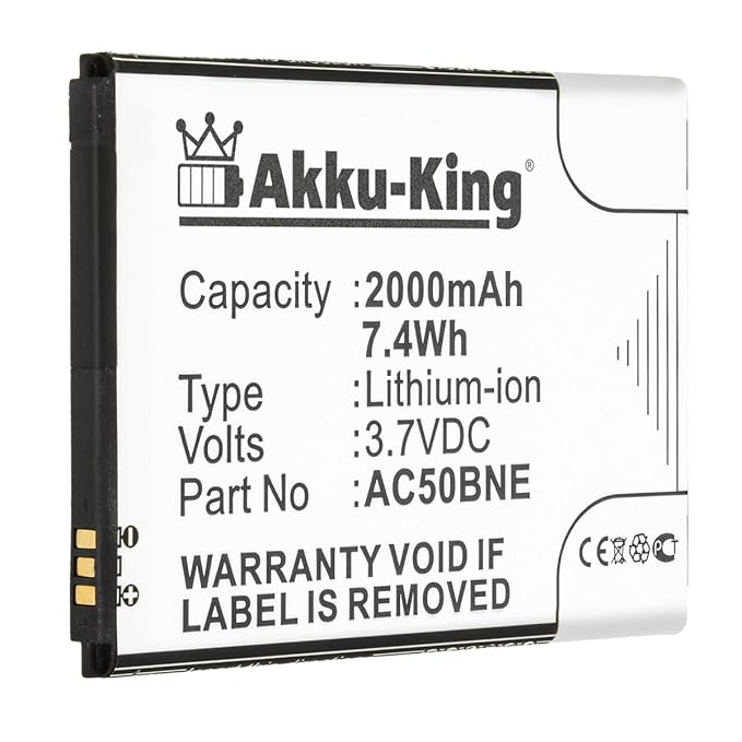 Akku-King Akku ersetzt Archos AC50BNE, AC50BNE - Li-Ion 2000mAh - für 50b Neon, Neon 50b