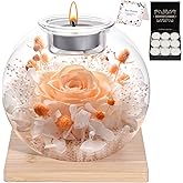 NERCHVO Valentines Day Birthday Gifts for Women Preserved Roses in Glass Dome with Scented - Romantic Preserved Flower for Gifts for Women, Girlfriend, Wife, Mom, Grandma, Sister, Her-Champagne