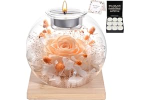 NERCHVO Preserved Roses - Birthday Gifts for Her, Preserved Flower in Glass Dome with Scented, Romantic Gifts for Women, Wife, Girlfriend on Birthday, Anniversary, Thanksgiving Day, Christmas Day-champagne