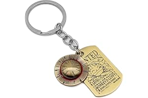 Weeb Keychains One Piece Anime Keychain with Jolly Roger Charm, One Piece Luffy Merch with Gift Box, Straw Hat Keyring