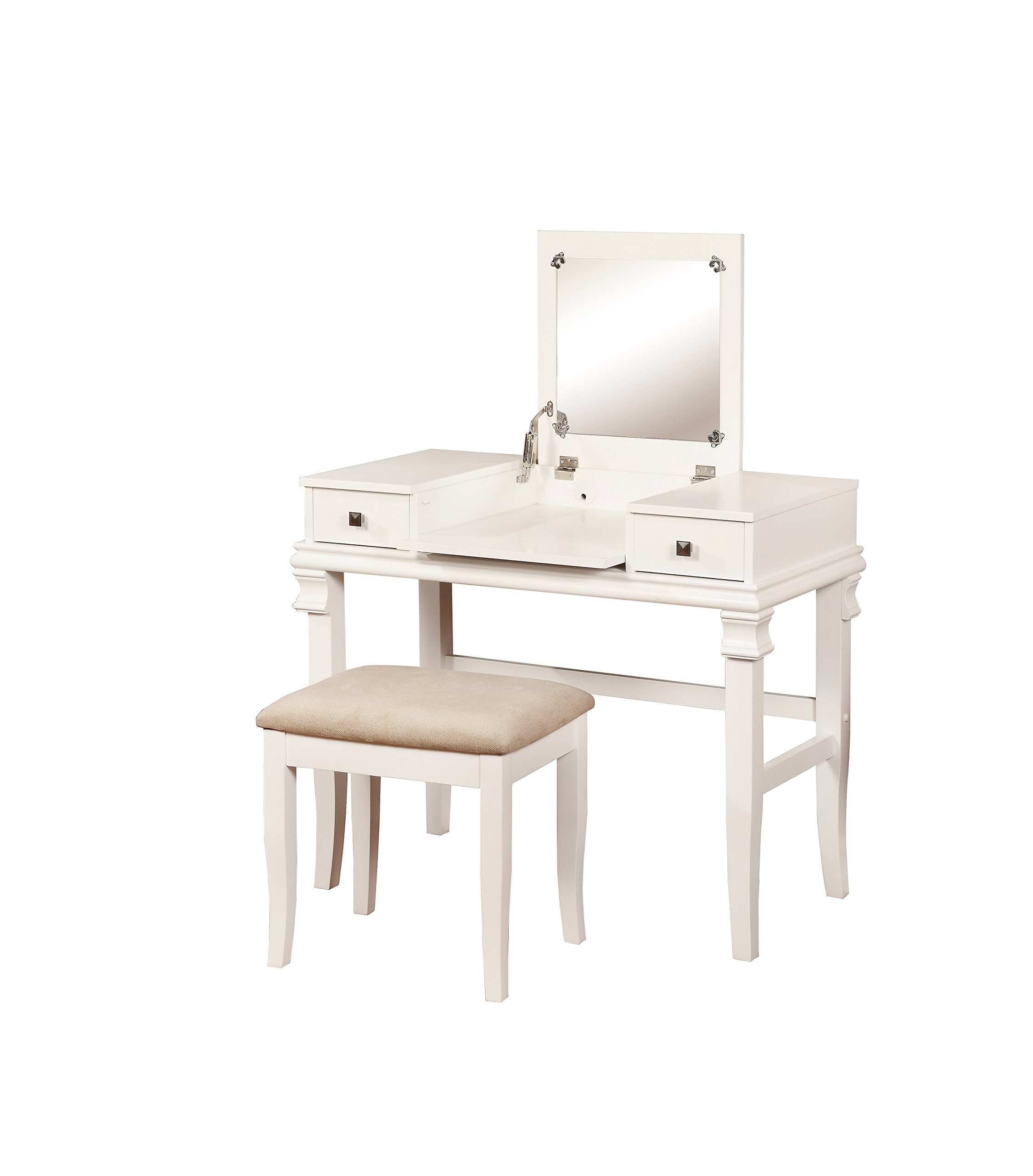 Linon Angela Vanity Set White 30 X 36 Buy Online In Israel At Desertcart