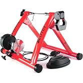 Bike Trainer, Magnetic Bicycle Stationary Stand for Indoor Exercise Riding | 26-29" &amp; 700C Wheels, Quick Release Skewer &amp; Front Wheel Riser Block Included