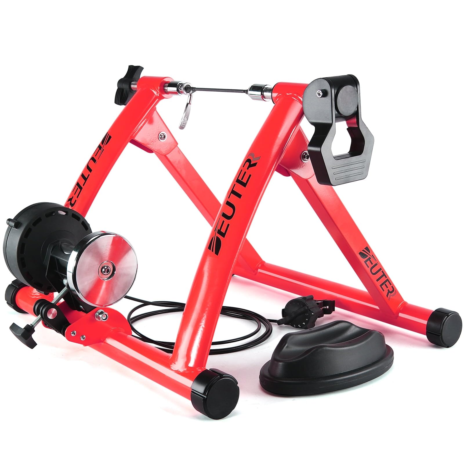 Photo 1 of Bike Trainer, Magnetic Bicycle Stationary Stand for Indoor Exercise Riding, 26-29" & 700C Wheels, Quick Release Skewer & Front Wheel Riser Block Included