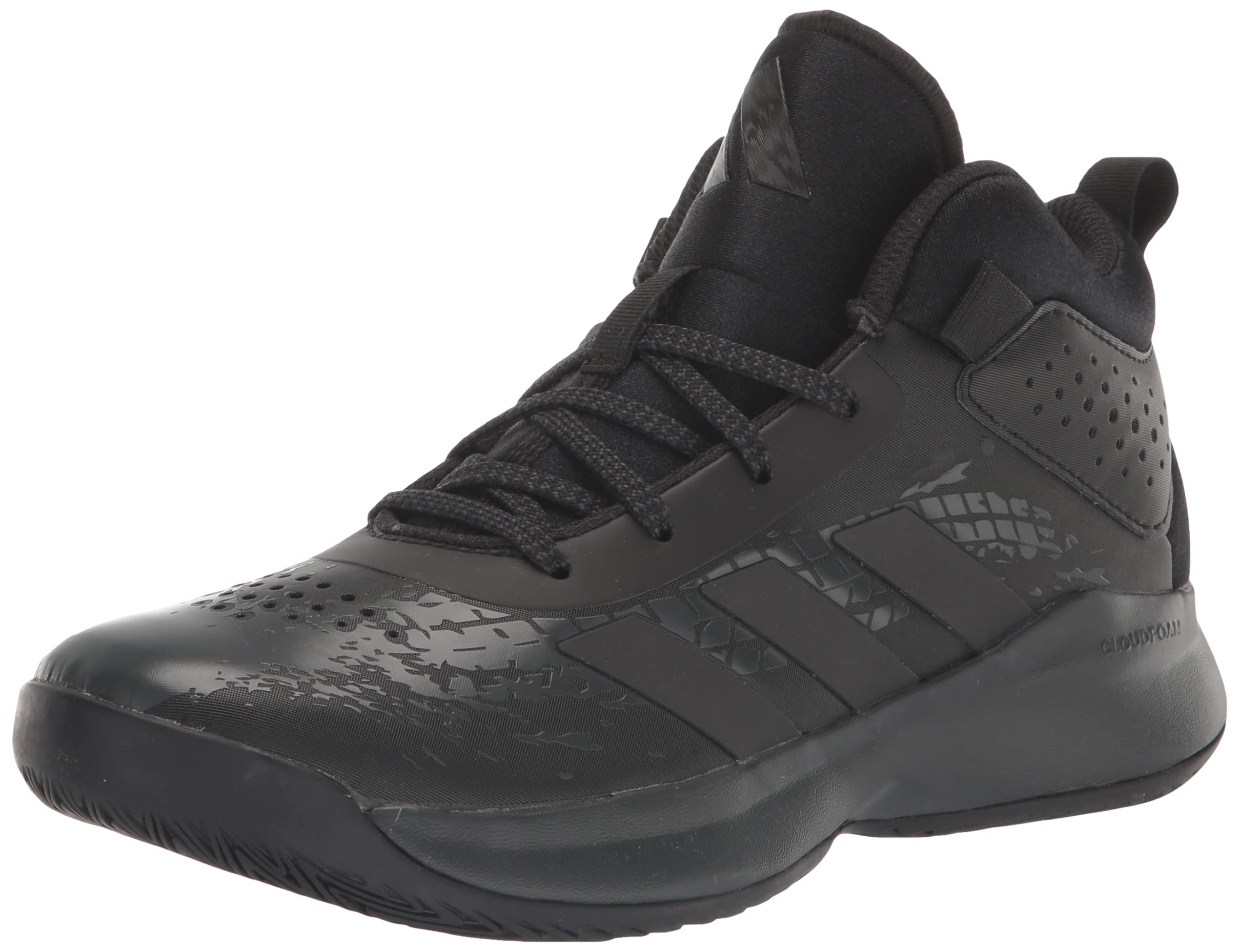 Adidas Cross Em Up 5 Basketball Shoe, Black/Black/Carbon, 11 Wide US Unisex Little_Kid Image