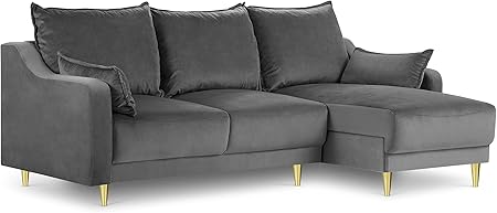 Canapé Baroque Velours Gris Two Step Kare Design