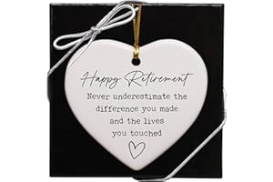 CEDAR CRATE MARKET Retirement Gifts for Woman, Never Underestimate, Happy Retirement Appreciation Gift, Ornament Keepsake Sign Heart Decor Gift for Retired Women, Coworker, Boss, Nurse, Teacher, Friend, Mom