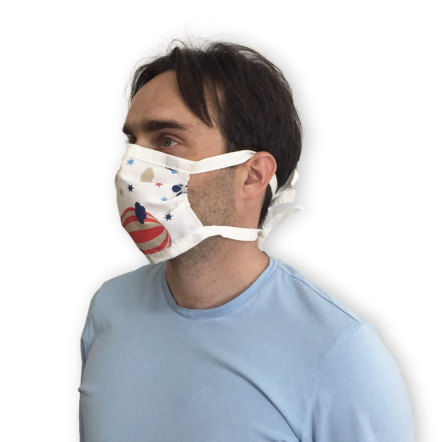 Hilding Sweden Model11 Face Mask, Mouth and Nose Mask, 100% Cotton, Washable, Dream Motif, Set of 4, Cord Binding, Set of 10 - Image 3