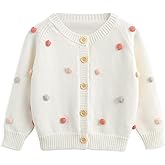 Simplee kids Baby Sweater Cardigan Jacquard Cable-Knit Spring Coat Long Sleeve Cardigan for Baby Girl