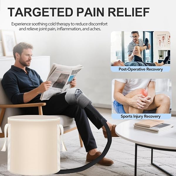 ICE MACHINE FOR KNEE AFTER SURGERY WITH TIMER | COLD THERAPY MACHINE FOR SHOULDER ANKLE PAIN RELIEF, MULTI-MODE ICE THERAPY FOR SURGERY RECOVERY & SPORTS INJURIES WITH COMPRESSION PAD