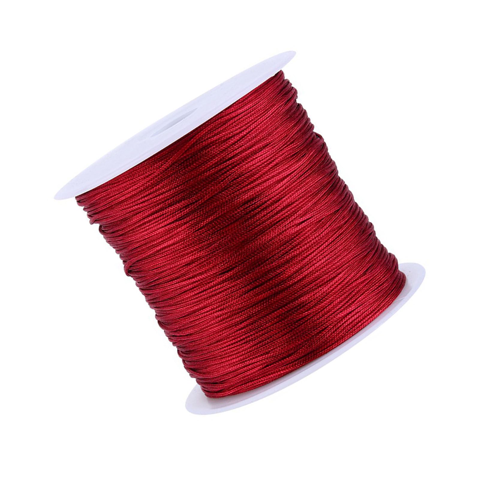 Garosa Cord, Nylon Satin Rattail Thread for Chinese Knotting, Kumihimo, Macrame, Jewelry Making, Sewing - Red, 0.8mm, 100M