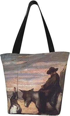 Amazon 人気 ドン キホーテとサンチョ パンサ 1 レディースバッグ財布 多機能ワークバッグ バッグ ハンドバッグ パーティーバッグ ショルダーバッグ 便利携帯 斜めかけバッグ トートバッグ ビジネスバッグ Setiney エコバッグ 買い物バッグ