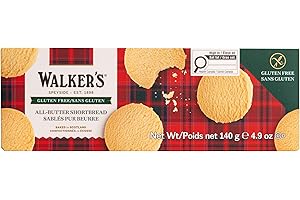 Walker's All Butter Gluten-Free Shortbread Rounds, Crunchy and Delicious, Gluten Free Cookies - 140g