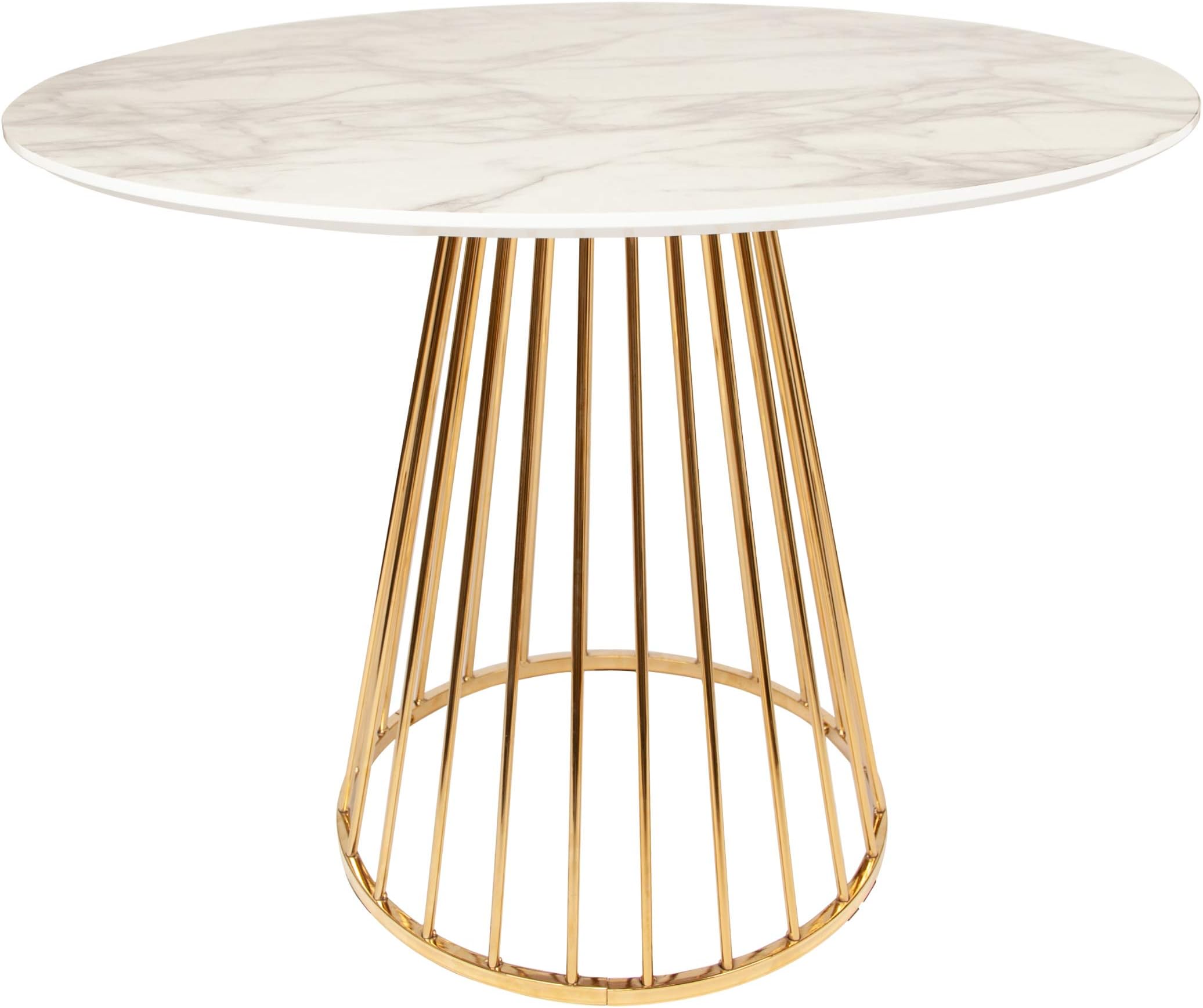 All About Chairs Pristine Marble Effect Dining Table With Golden Chrome Legs 90 cm 110 cm 120 cm