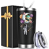 Lifecapido Astronomy Gifts, Space Gifts, Astronaut 20oz Insulated Tumbler, Astronomy Space Astronauts Birthday Christmas Gift for Men
