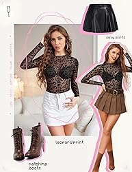 Zeagoo Womens Mesh Long Sleeve Tops Sexy Going Out