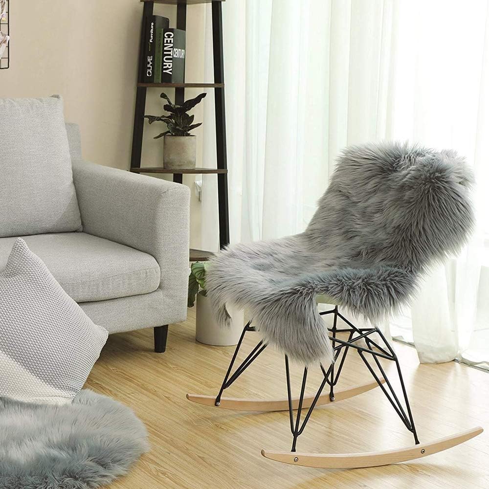 Topspitgo Oveja de Piel sintética Felpudo Alfombra Antideslizante