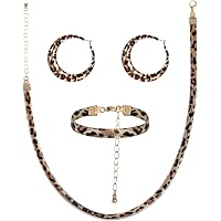 YAZILIND 3-Piece Leopard Jewelry Set – Bracelet, Earrings & Necklace For Women - View #6