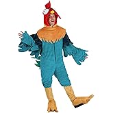 Adult Disney Moana Hei Hei Halloween Costume | Rooster Hooded Jumpsuit with Attached Shoe Covers