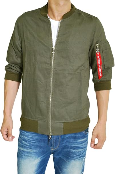 Amazon ロハス Lohas Ma 1 ジャケット 赤タグ 麻 メンズ ジャケット ブルゾン アウター M Khaki1 カーキ1 コート ジャケット 通販