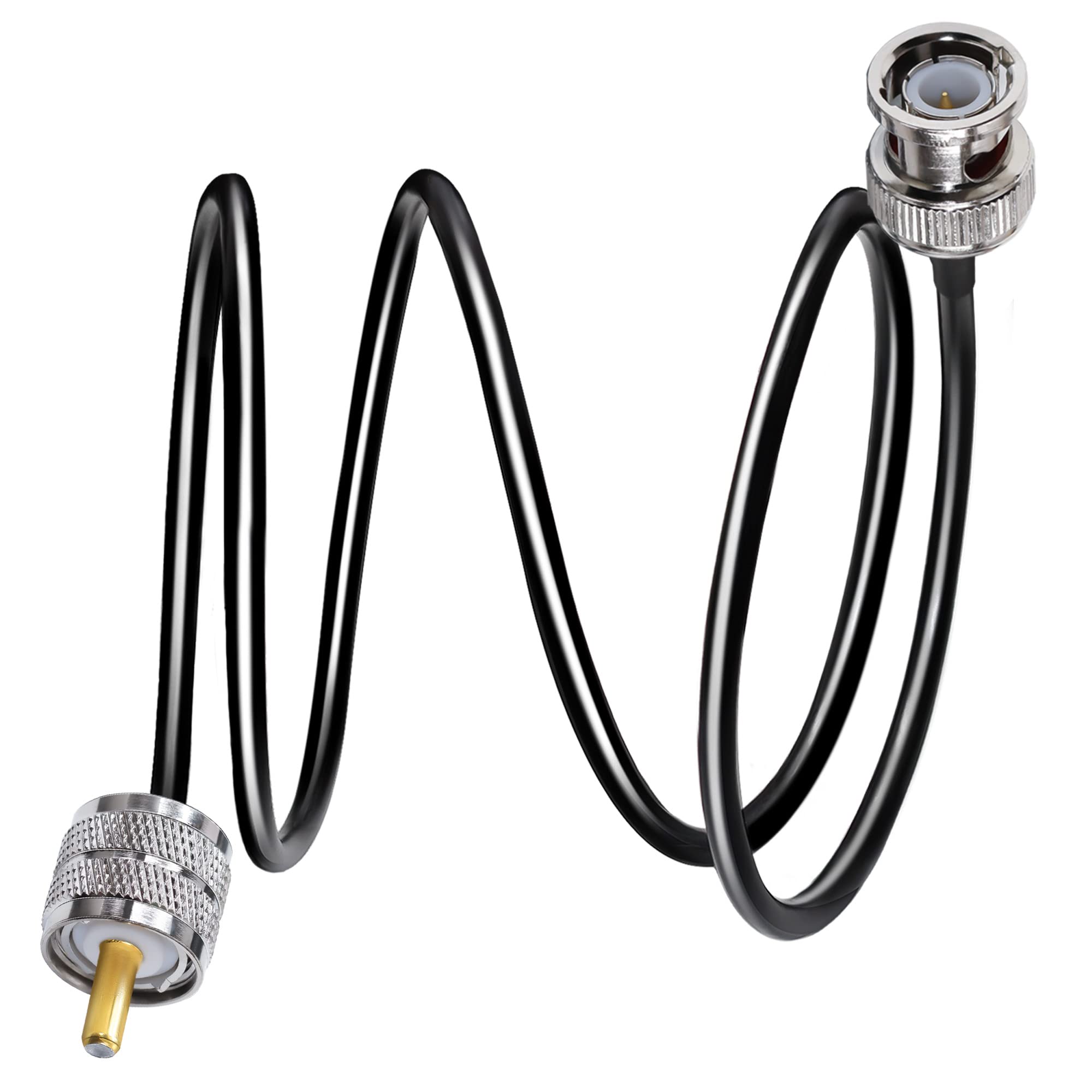 TUOLNK BNC Male to UHF PL259 Male RG58 Coax Cable 1m/3.3ft 50Ohm, Low Loss Antenna Extension Cable for CB Ham Radio Walkie Talkie Scanner Antenna Network Analyzer Signal Generator Test Device