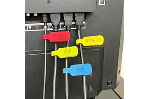Large Cable Labels 24 Pack Multicolour Tags Colorful Organiser Stickers for Office Home Basement Desk Electronics Wire Sortin